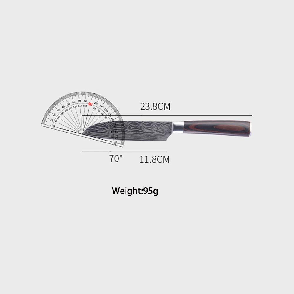 Japanese Multi-purpose Knife, Stainless Steel Paring Knife, Wooden Handle Chef Knife for Cutting Fruits and Vegetables