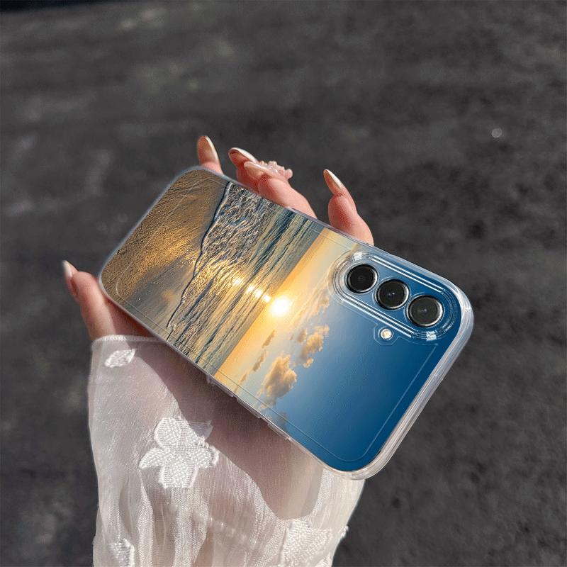 Seaside Sunrise Pattern Phone Case Suitable for Samsung Galaxy S26 S25 S24 S23 S22 S20 FE/Ultra/Plus Anti Drop Back Cover
