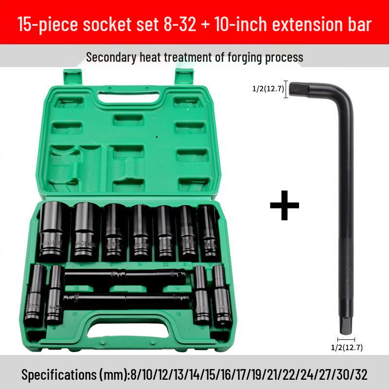 Royal Electric Wrench & Socket Set: Air Impact Wrench, Hex Socket, Hand Drill, Air Screwdriver, Auto Repair (8-32)