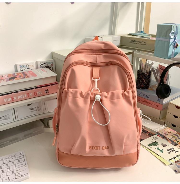 School Bag Ins Small Fresh Casual College Student School Bag Simple Versatile Backpack Lightweight Backpack Sweet Spring Outing Bag