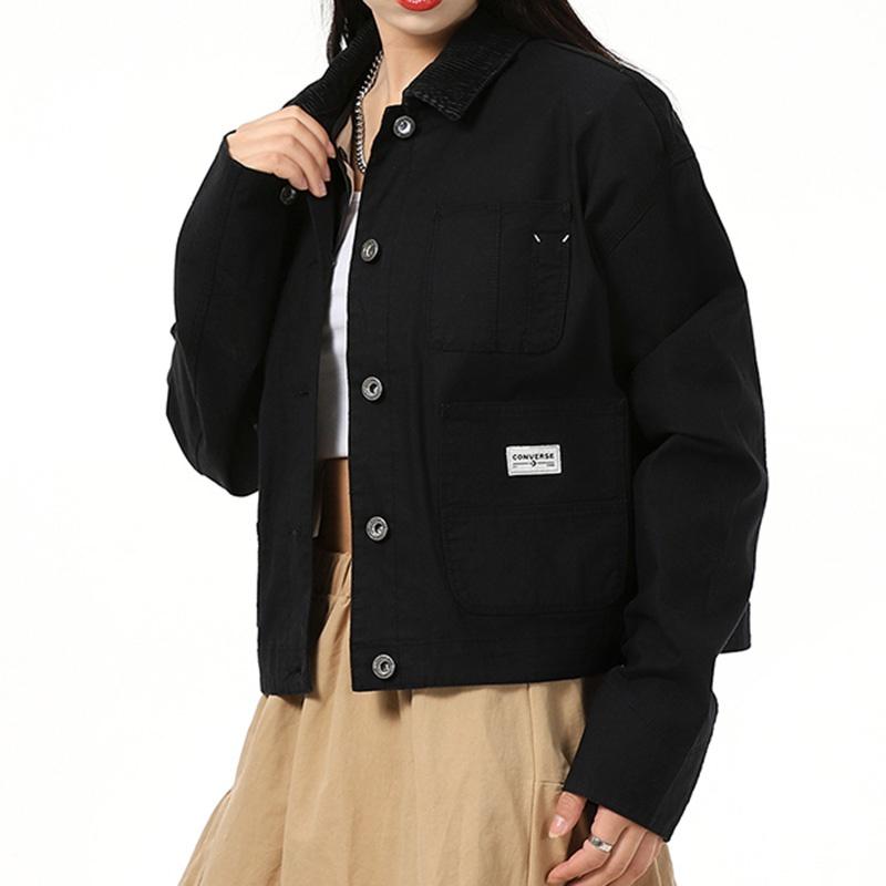Converse Jackets Women's Black Lapel Moderate Workwear 10021081-A01