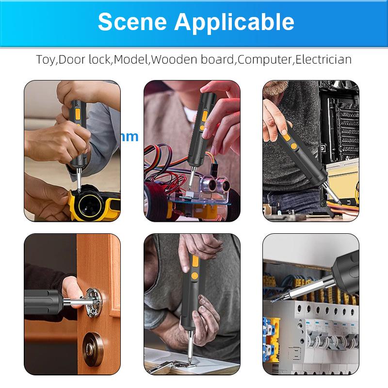 47PCS Electric Screwdriver Mini Household Electric Drill Rotated Cordless Screwdriver Power Tools Household Maintenance Repair