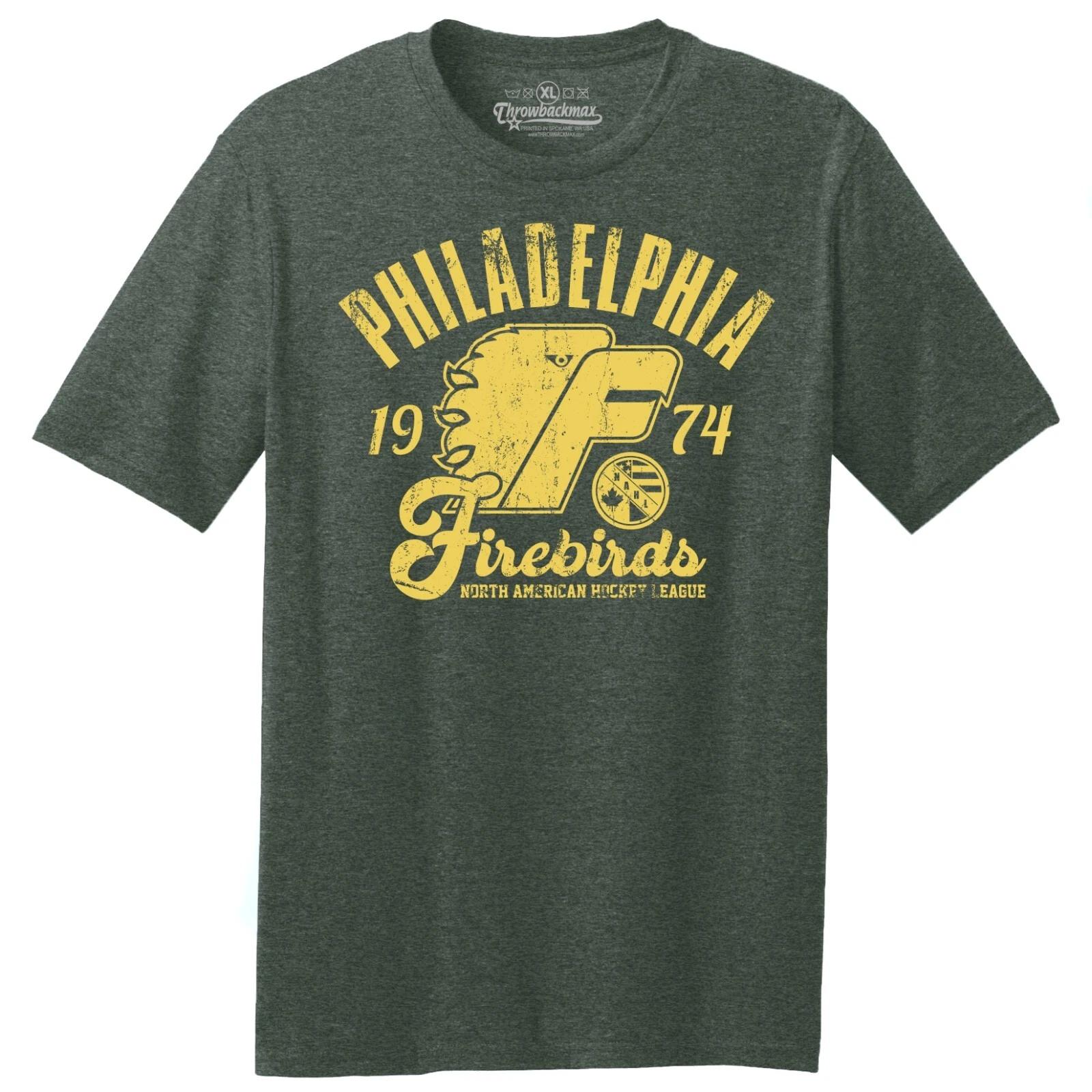 Philadelphia Firebirds 1974 NAHL Hockey TRI-BLEND Tee Shirt - Flyers, Eagles L