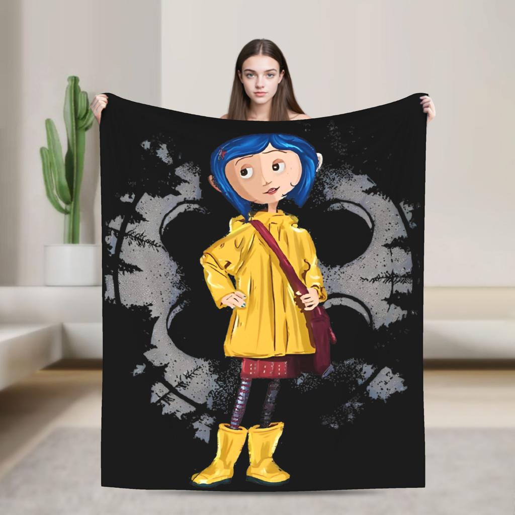 Super Soft BlanketChild Airplane Travel Coralines Throw Blanket Horror Flannel Bedspread For Living Room Comfortable Sofa Cover