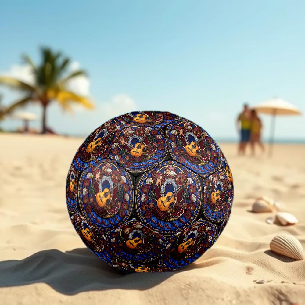 Flamenco Music Dance Round Football Size 5 Adult Ball Suitable for Training Matches and Outdoor Team.