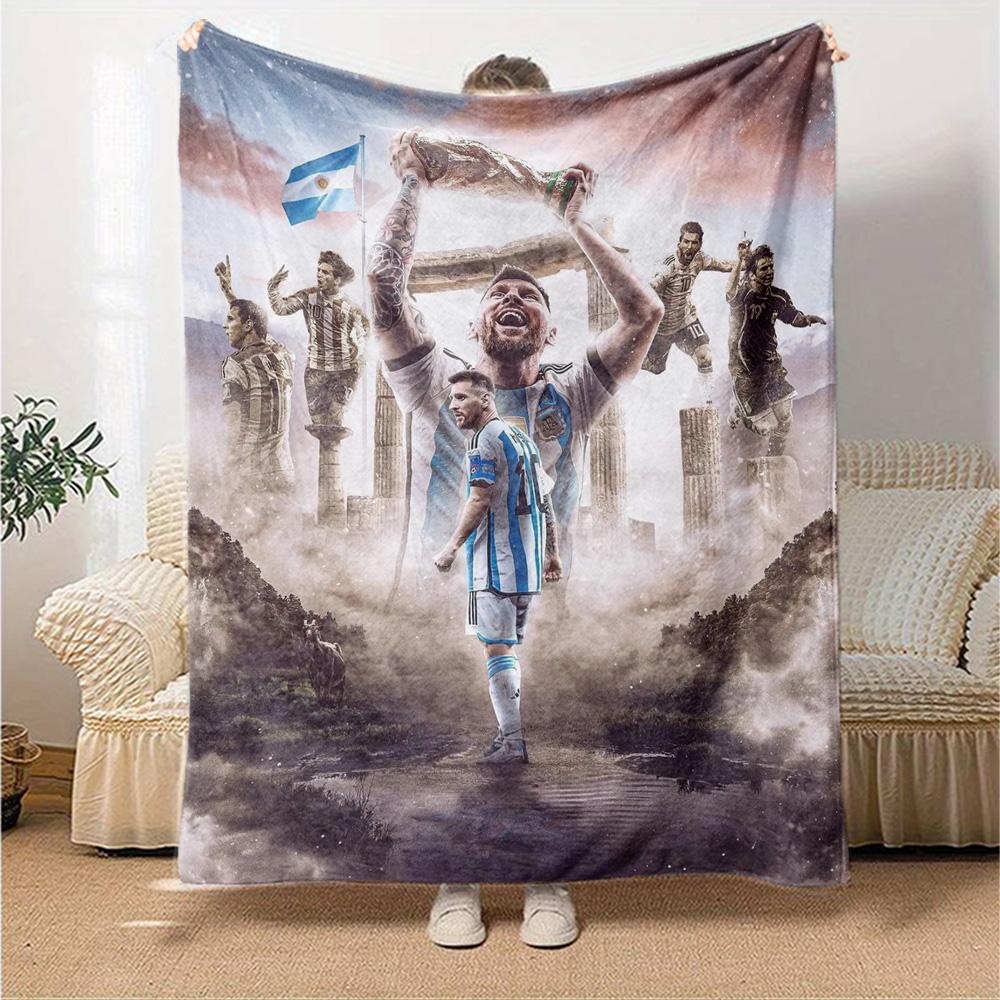 Football Messi Blanket Warmthful Decor Suitable for Chair Office Bedding for All Occasions Warmthful Decor Ideal Gift for Friends Family Couples Picni