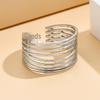 Elegant Minimalist Geometric Open Ring - Adjustable Titanium Steel Jewelry for Women
