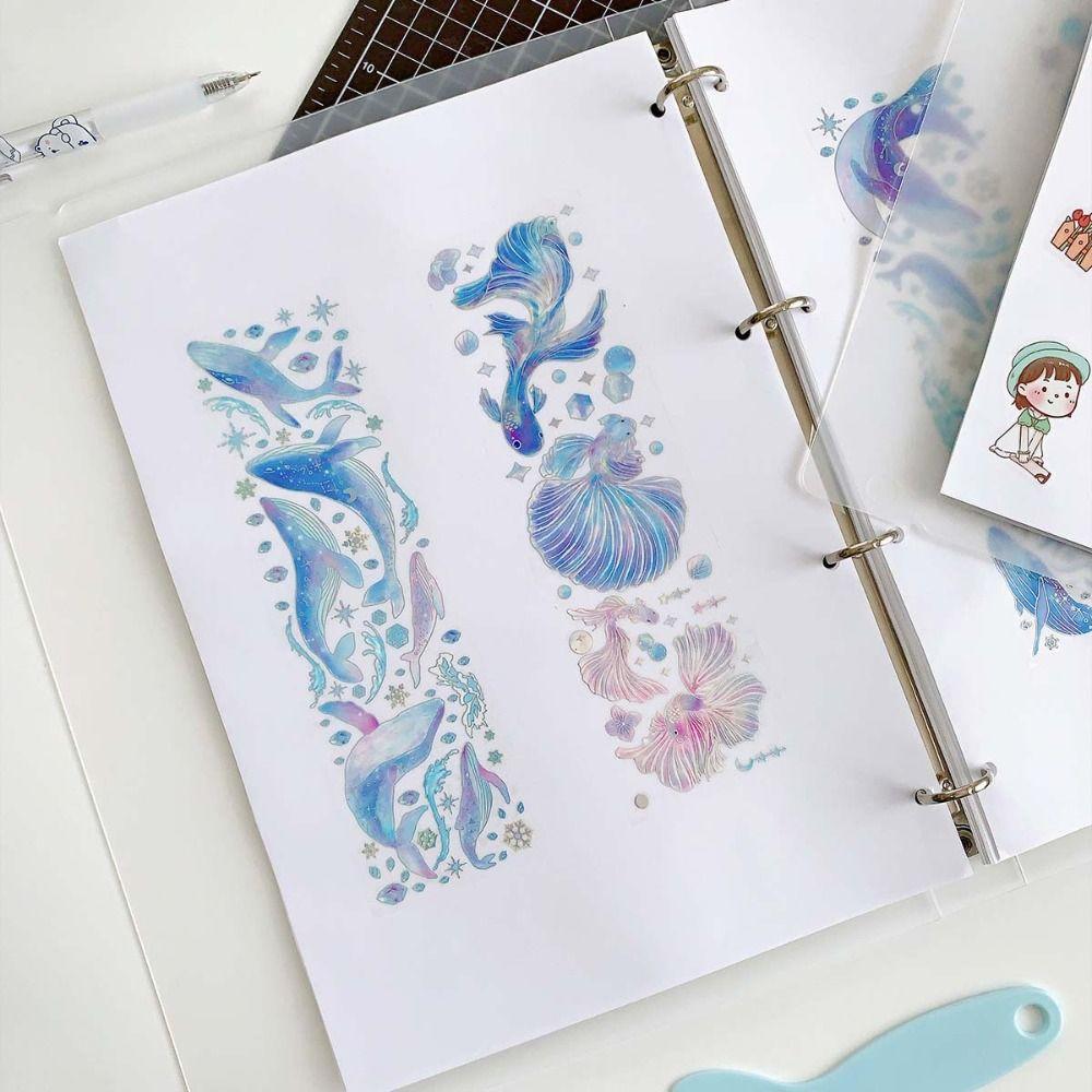 Sticker Organizer White Release Paper 40 Sheets Stickers Collecting Album  Masking Tape