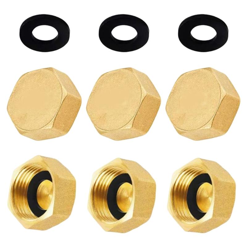 Pack of 6/8/12 Multipurpose Sturdy Brass 3/4Inch Female End Caps for Garden Hose Leak Prevention and Durability