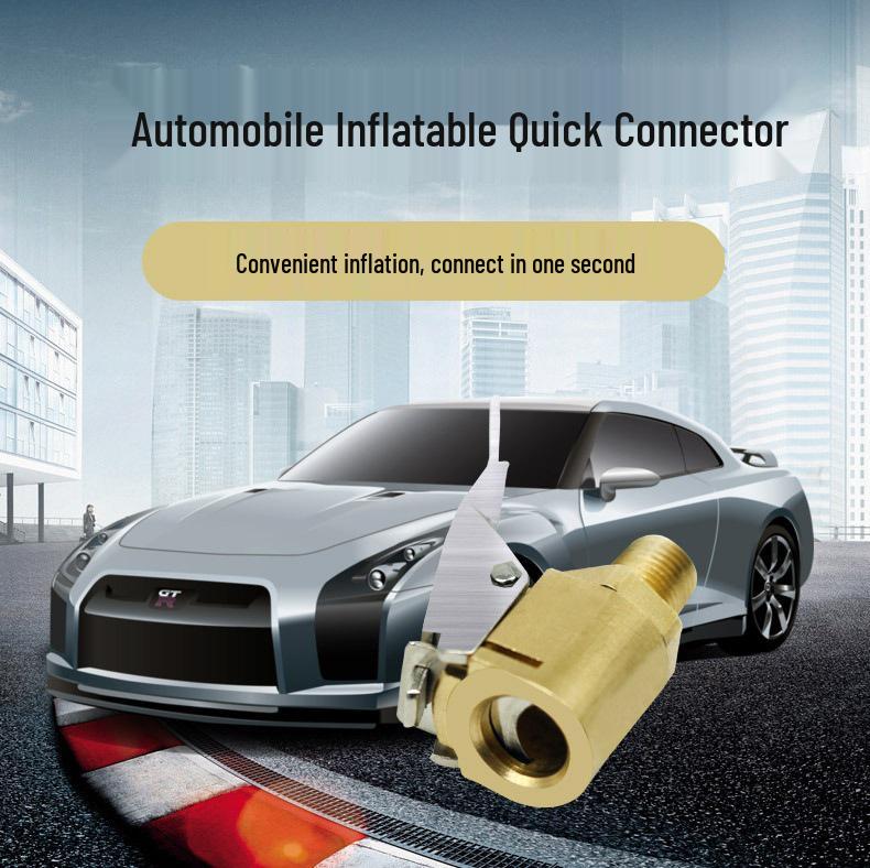 Snabbkoppling Bil Däck Uppblåsningsmunstycke Adapter - Clip-on Pumphuvud