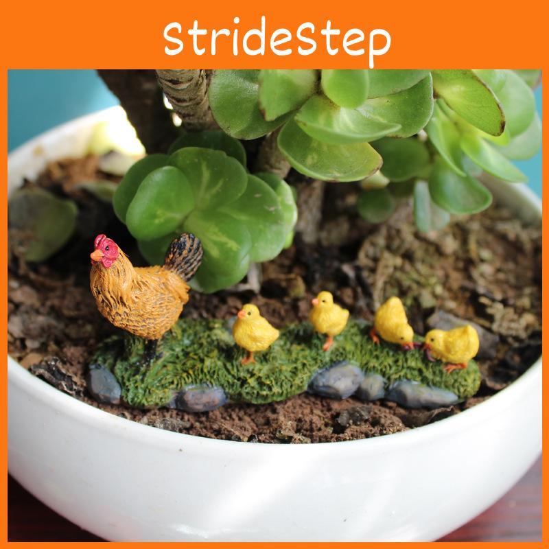 Mother Hen And Chick Miniatures Garden Resin Animal Decor For Gift Housewarming