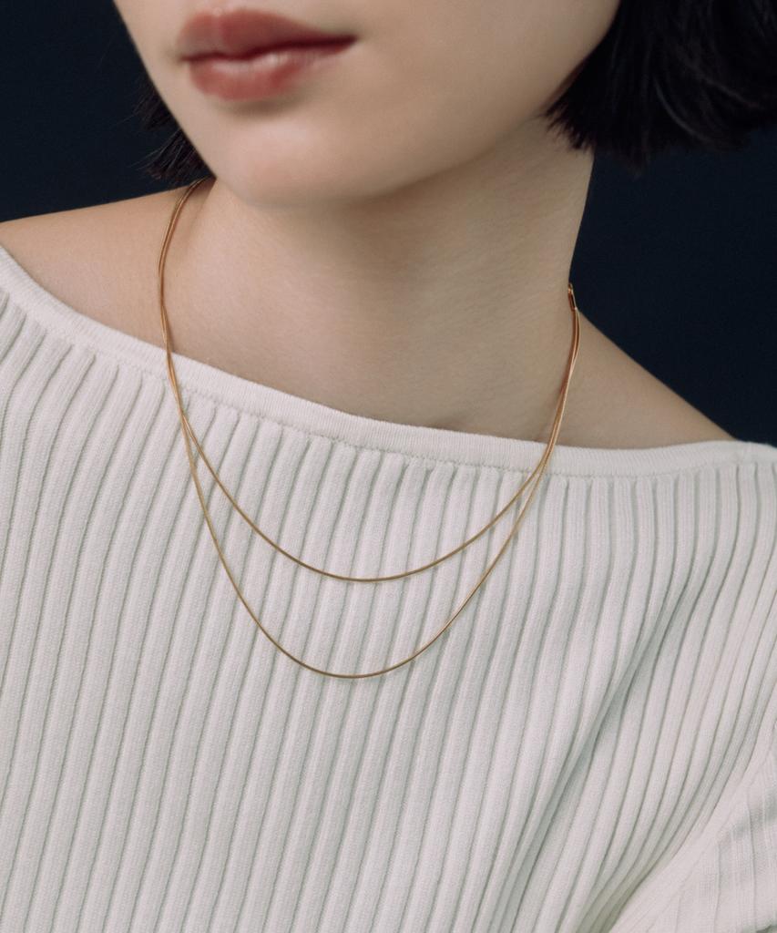 Novice Tokyo Round Chain Necklace 2-Piece Set [Stainless] / Gold