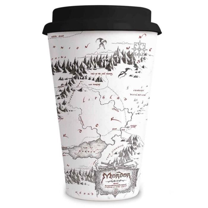 Mug - ocio stock - mordor map - 400ml - noir - rond