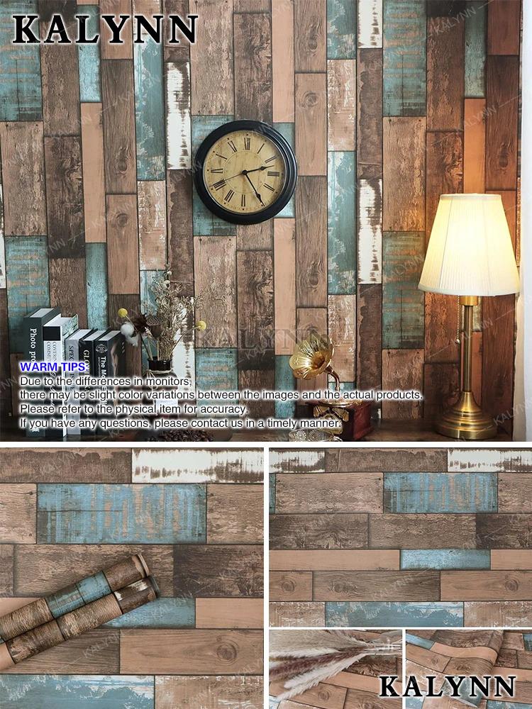 Peel and Stick Wallpaper Wood Plank Faux Wood Contact Paper Removable Self-Adhesive Vintage Wall Covering Prepasted Decorative S