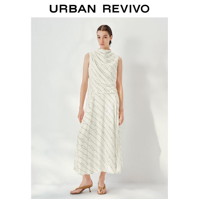 

UR Women s Cowl Neck Line Print Sleeveless A-Line Long Dress XL