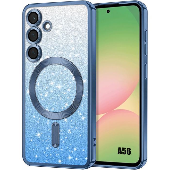 Coque de protection - BOOLING - pour Samsung Galaxy A56 5G - Silicone Souple - Anneau Magnétique - Scintillante