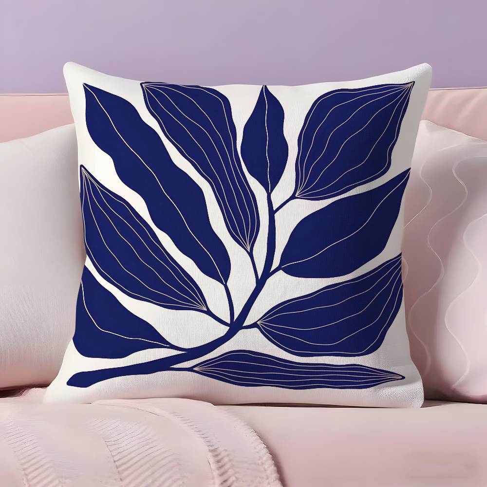 Elegant Blue Floral art Pillow Case  Ultra Soft Skin Friendly Fabric Cloud Like Comfort & Concealed Zipper