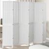 Vidaxl Room Divider, 6-Panel, White, Solid Paulownia Wood