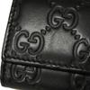 Used Guccissima 6-ring keychain (138093 7949) with double G embossing (9539) in black. Unisex. from Japan AUTHENTIC