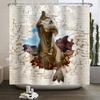 Funny Dinosaur Shower Curtain for Bathroom Cute Animal Cool Dinosaur Children Bathroom Curtain Waterproof Bath Curtain Decor