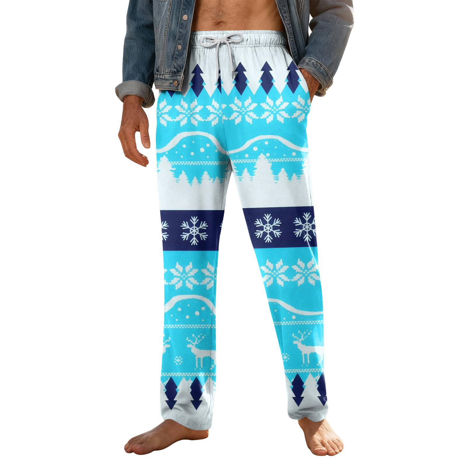 

Чоловічі домашні м які піжамні штани на шнурку з кишенями. Повсякденні спортивні штани S синій