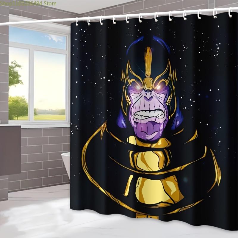1pc MARVEL Thanos Shower Curtain,,, Machine Washable, with Hooks, Bathtub Partition, for Bathroom Decoration