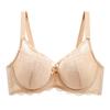 European and American Exquisite Lace Cross-strap Large Size Bra Breathable Side Breast U-shaped Beautiful Back Underwear