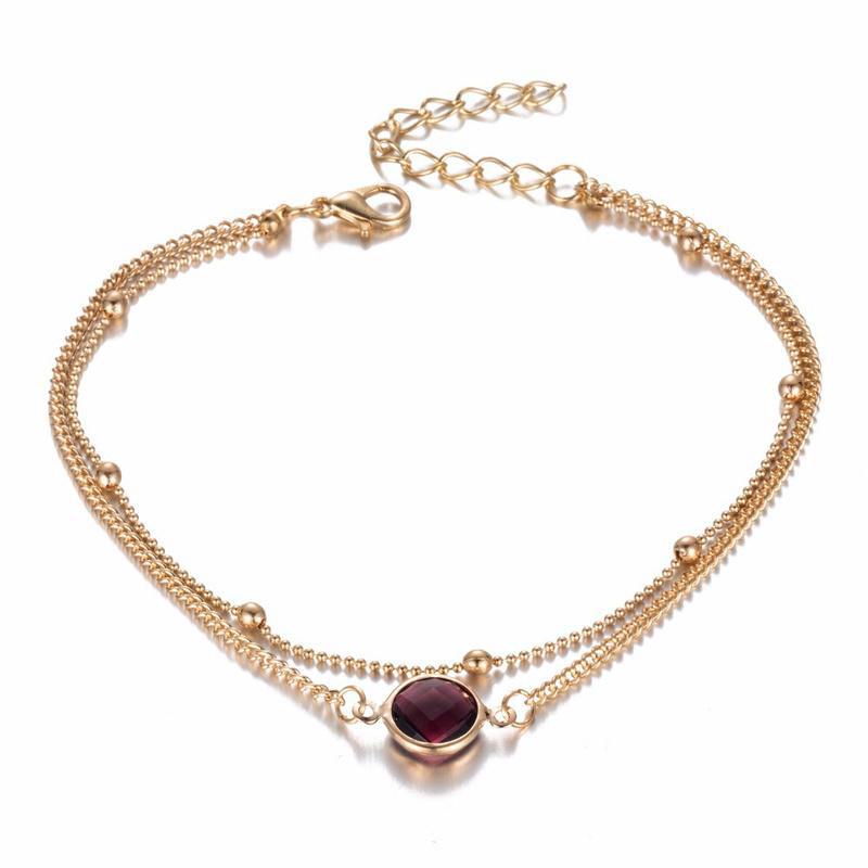 Boho Opal Female Anklets Barefoot Crochet Sandals Foot Jewelry Leg Anklets On Foot Ankle Bracelets KTJ