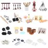 1/12 Miniature Dollhouse Baking Cooking Pretend Play Mini Utensils Metal Whisk Jar Set For Doll Kitchen Food Toy Accessories