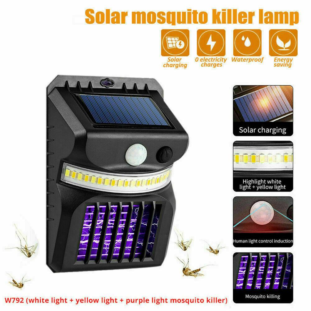 Solar Bug Zapper Mosquito Killer Lamp Outdoor Camping Led Light Outdoor Microwave Fly Insect Zapper