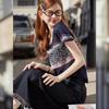 Damen Jacquard-Strick Top mit kurzen Ärmeln