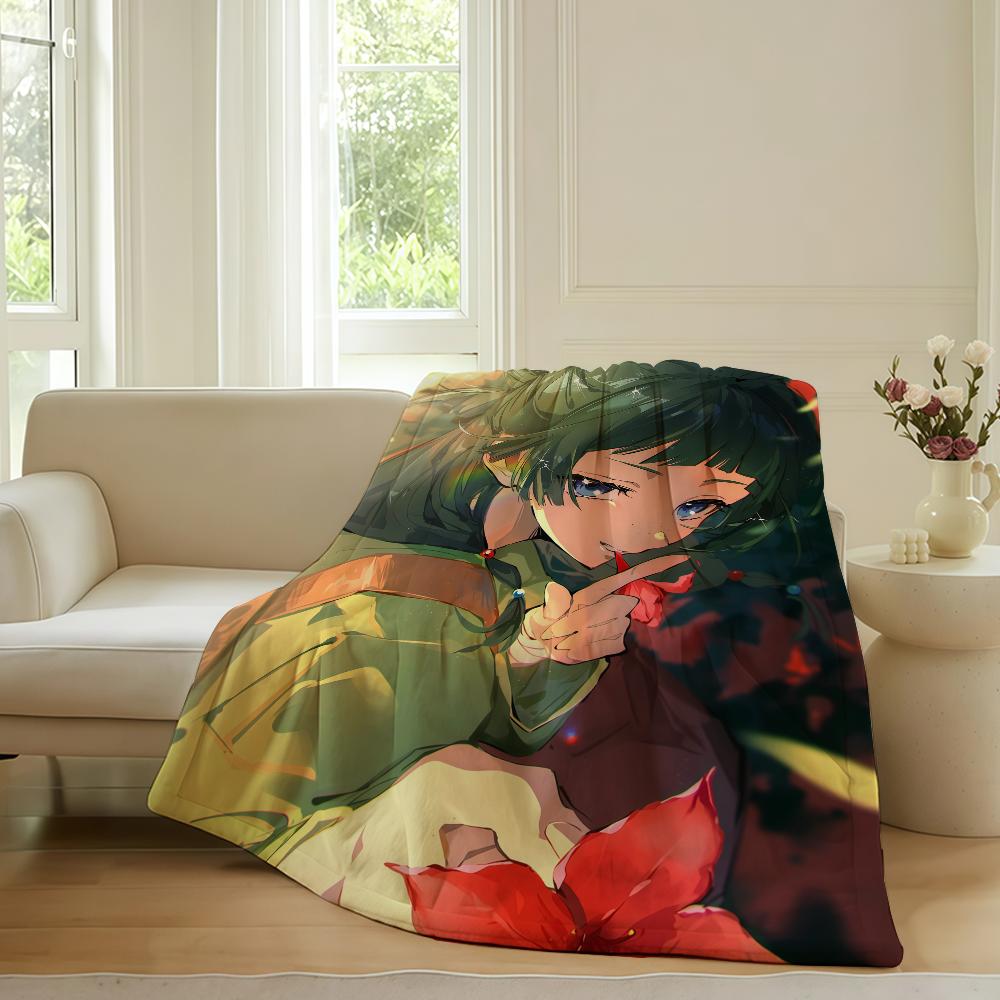 Anime The Apothecary Diaries Blanket For Sofa Office Bed Plane Travel Sleep Read Relax Camping Soft And Warm