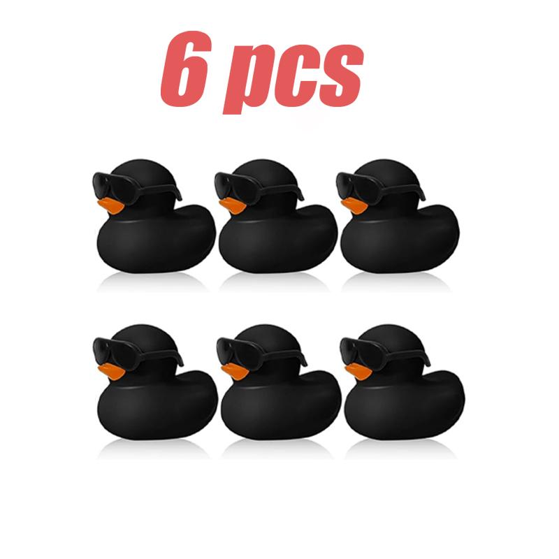 6122448Pc Black  Rubber Ducks With Sunglasses Sets Duck Toys Squeaky Rubber Ducks Cute Float Duckies For Party Favors