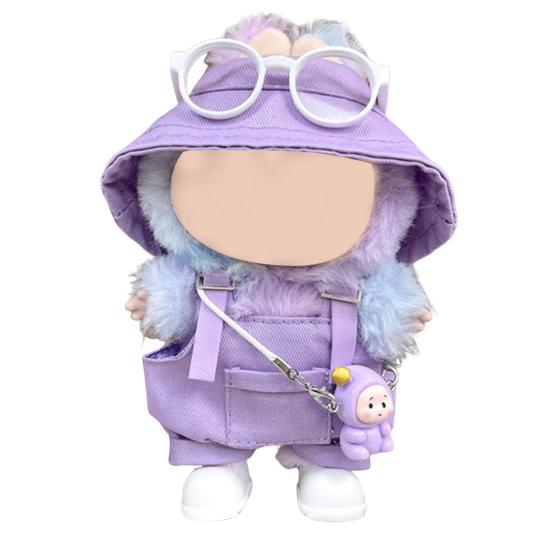 Doll Clothes Set Stylish Overalls Knitted Sweater Outfit for 15-17cm Dolls Fashionable Dress Up