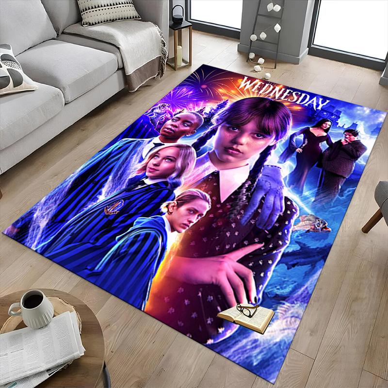 1pc Spooky Spider Web Portrait Carpet for Playroom Bedroom Living Room Sofa Home Decor,kids Game Area Rug Non-slip Floor Mat Y82674
