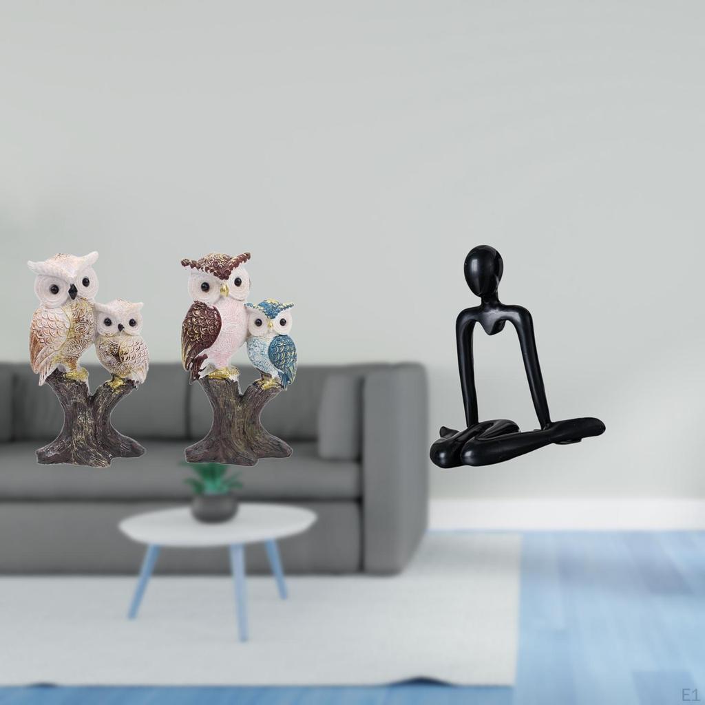 Thinker Statue Figurine Realistic Animal Sculpture Decorative Ornament for Desktop Tabletop Cabinet