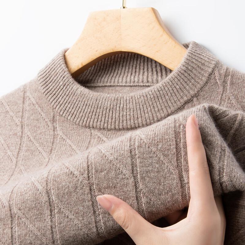 

FAPAI Men s 100% Merino Wool Thickened Round Neck Sweater 3XL
