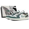 Air Jordan 1 Low Top Vintage Basketball Shoes Unisex Olive Green FQ7687-300(Team1117-Box)