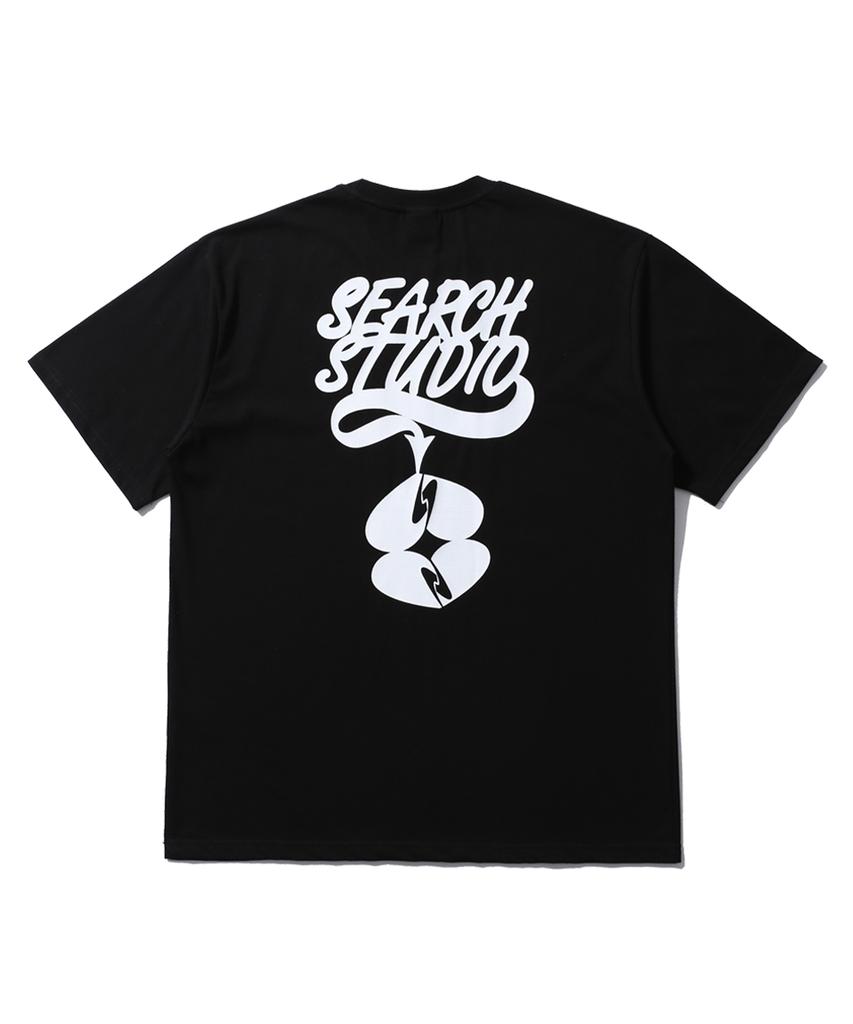 Sseochi410 Twin Heart Logo Short Sleeve T-Shirt Black