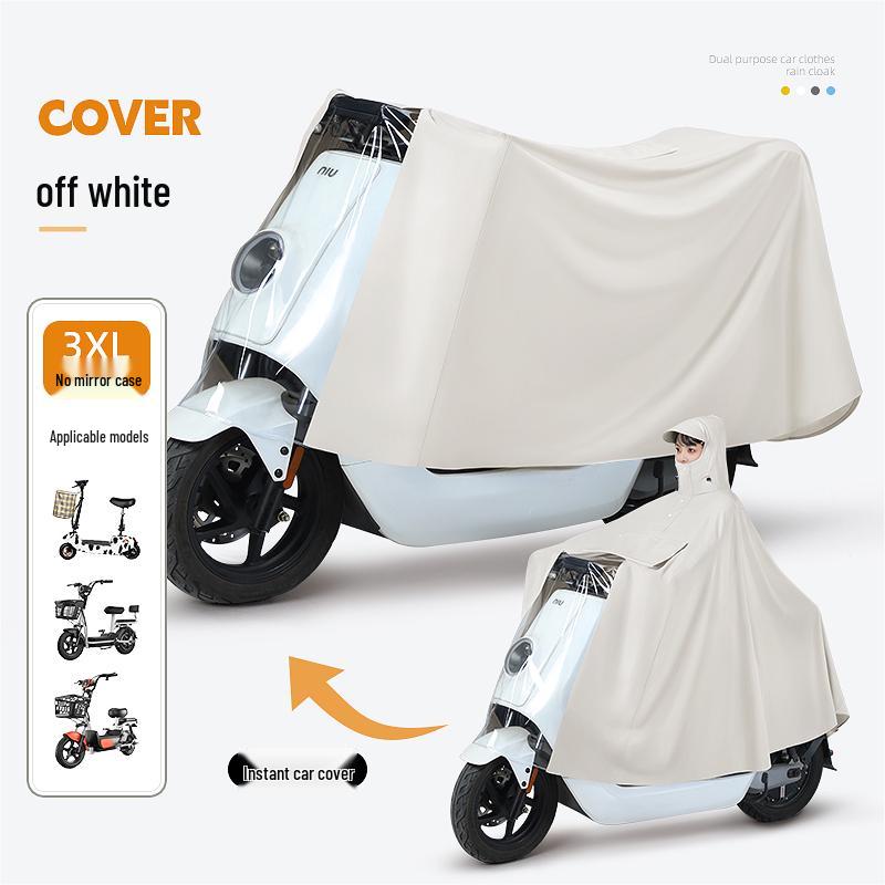 Women's Electric Car Rain Cover - Long, Full Body, Storm-Proof, One-Piece Thickened and Enlarged Poncho.