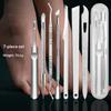 3/10Pcs Stainless Steel 7 Piece Pedicure Manicure Tool Kit Non Slip Handle Storage Case For Home Salon Nail Care