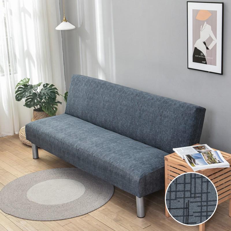 Stretch Futon Cover Armless Sofa Slipcover Folding Sofa Bed Couch Cover Washable Furniture Protector for Sofa Without Armrest