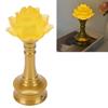 LED Flower Lamp Resin Metal USB Rechargble Buddhistic Lamp Flower Night Light for Display Decoration Faith Supplies