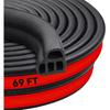 Storystore Universal Car Weather Stripping, 69 FT (21 M) Self-Adhesive Automotive Door Rubber Seal Strip For Window Noise Ulation