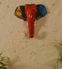 Hand Painted Wooden Elephant Head Wall Hanging: Ethnic Ganesha Figurine