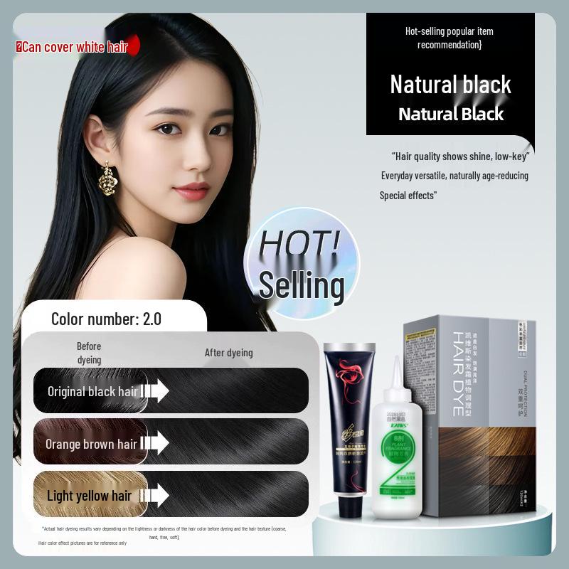 

Kevis Black Tea Hair Dye Cream - Home Use for Covering White Hair, Suitable for Both Women and Men 240ml