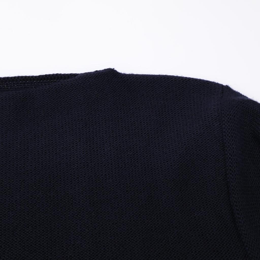 DANIELA GREGIS Navy wool silk boat neck gauze one-piece dress Not written blackUsed