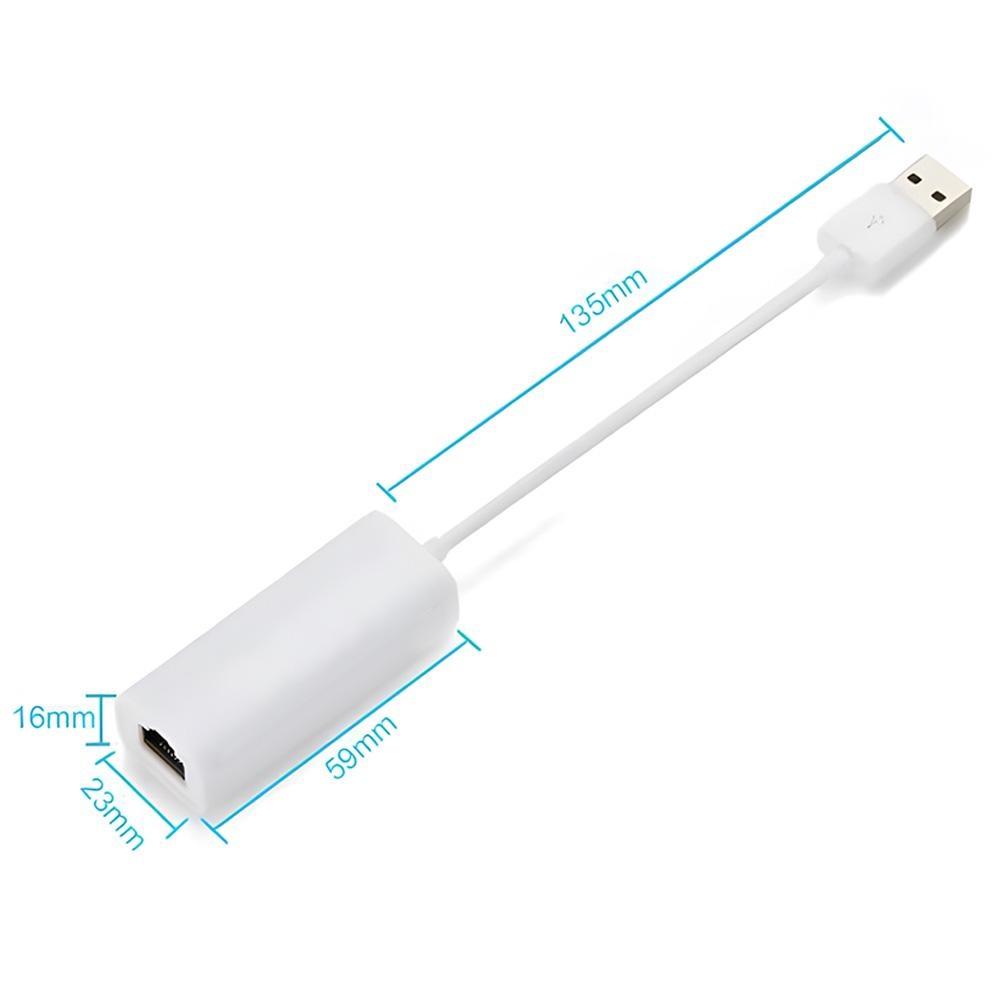 100Mbps USB 2.0 to RJ45 Ethernet Network Adapter for Mac Android Tablet PC Windows 7/8/10 High Quality No Driver Required