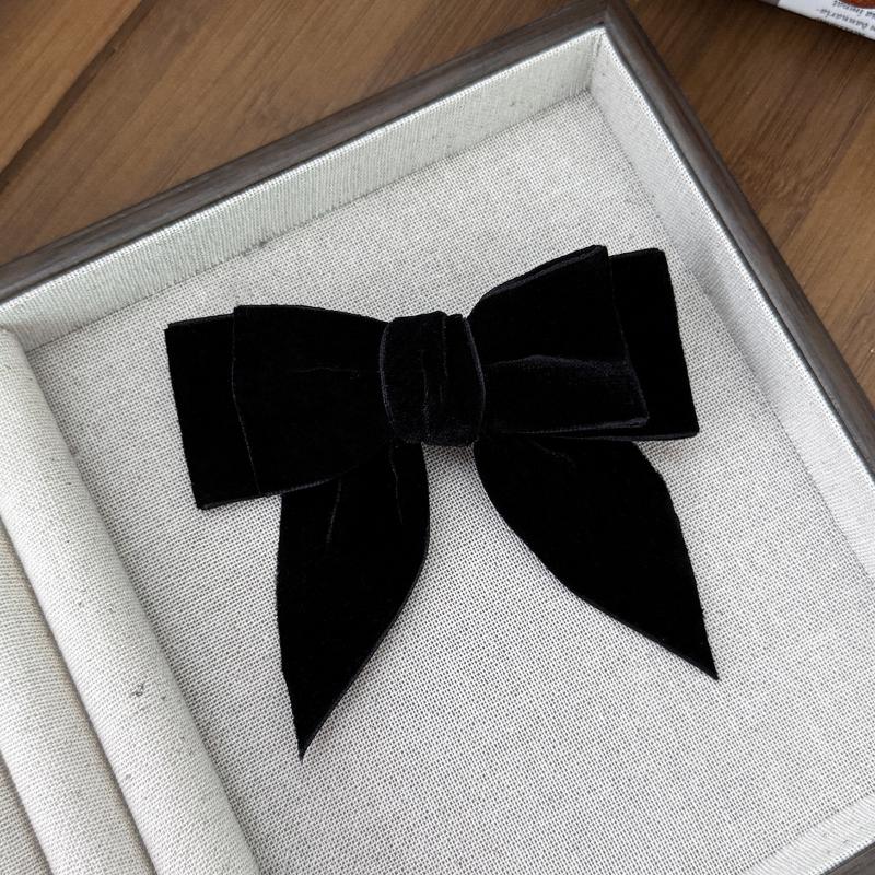 Retro Velvet Bow Hairpin For Women Fashion Bowknot Back Of The Head Hair Clip Versatile Ponytail Clip Headwear Hair Accessories