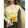 Long-sleeved Bottoming Shirt Women's Clothing with Autumn New Crew Neck Sweater Solid Color Slim-fitting and Thin Long-sleeved Knitted Sweater